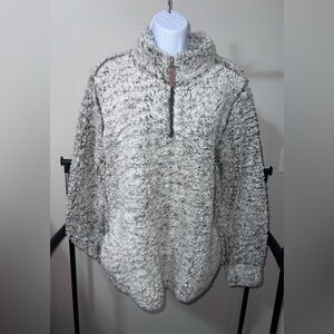 Cozy Gray Sherpa Pullover Sweater